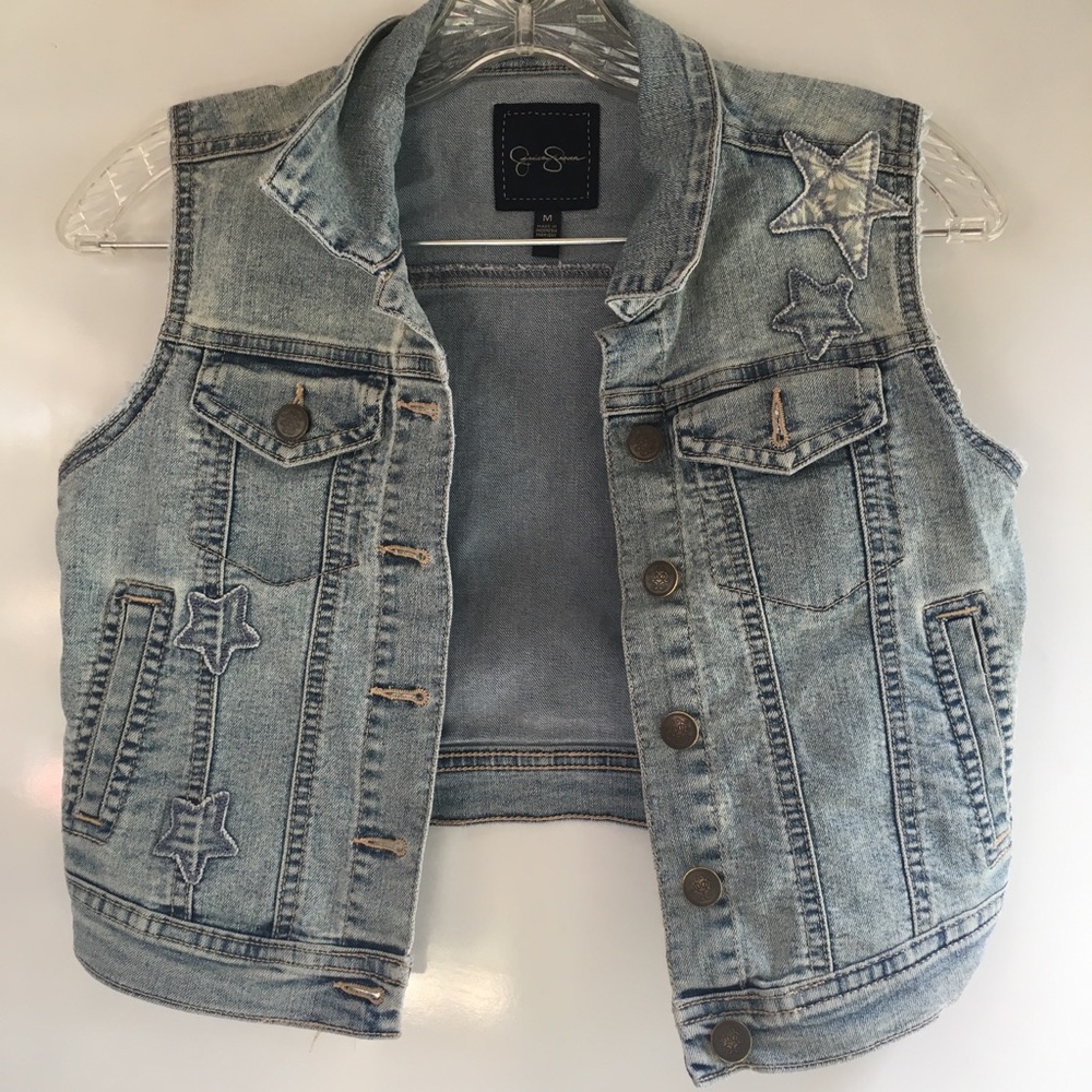 Jessica Simpson jean vest